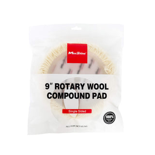 MaxShine - 9" Rotary Wool Buffing Pad (Single Sided) (Enkelsidig Tvinnad Ulltrissa)